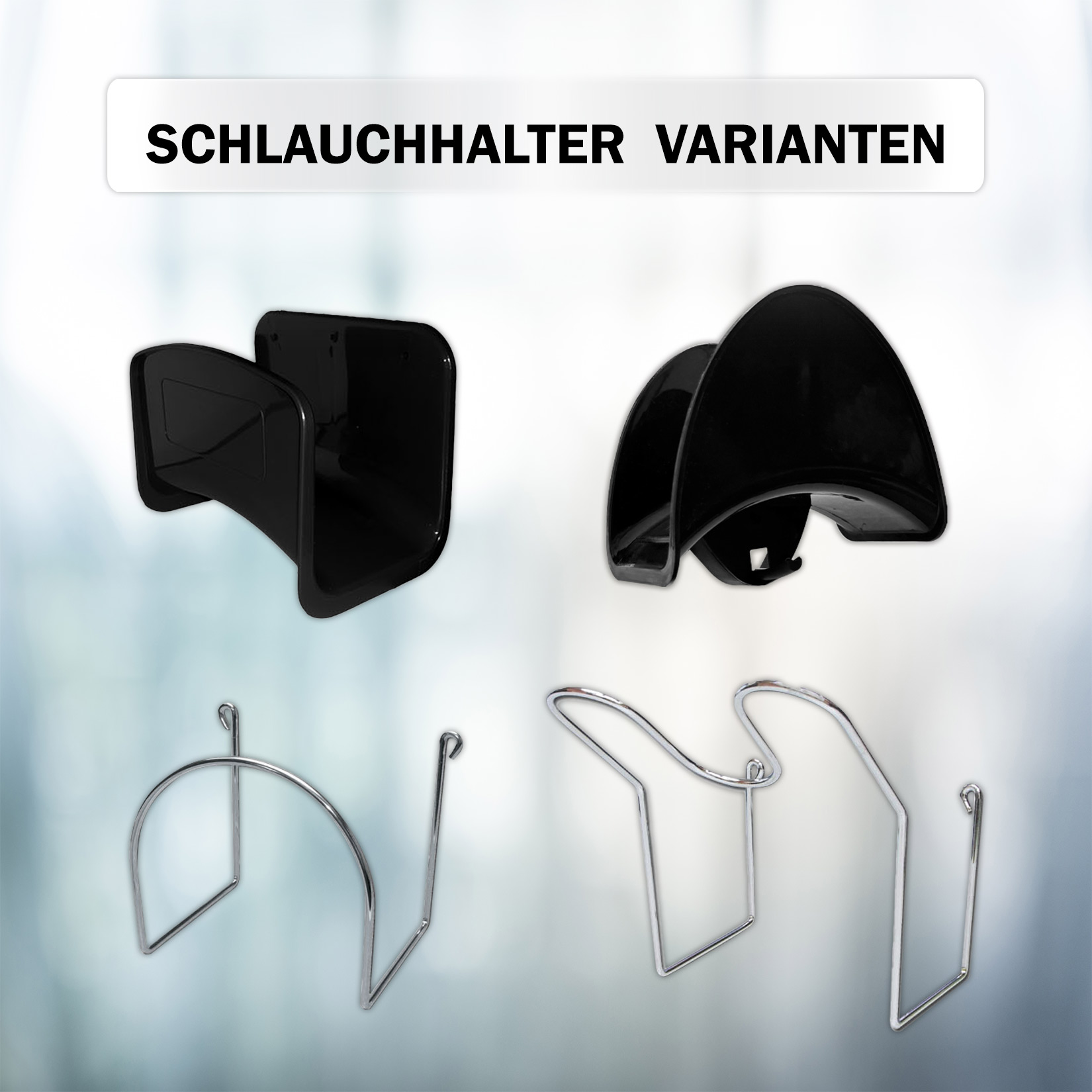 Schlauchhalter verchromt mit Einhängegabel