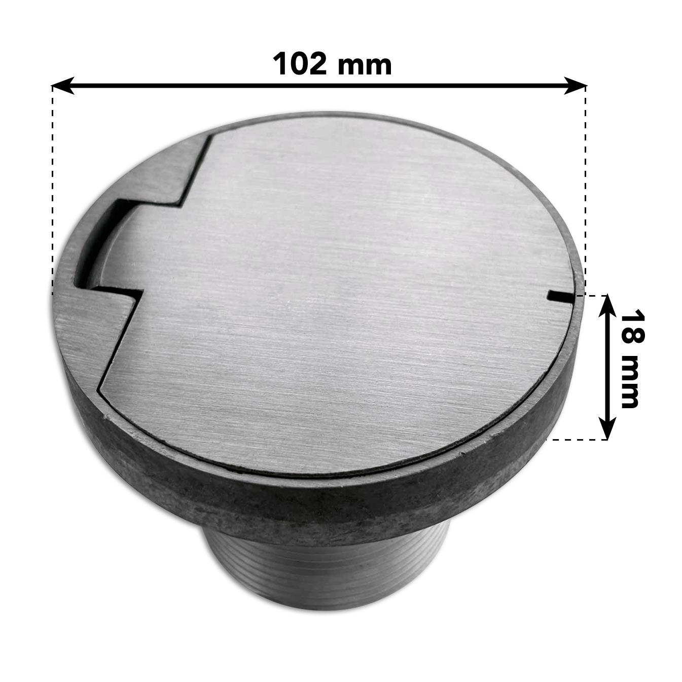 Boden-Dose Alu-Metallguß für Schlauchstecker 50-45 mm